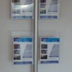 Brochure Stand with A4 frame and four straight pockets