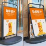 Outdoor poster stand black