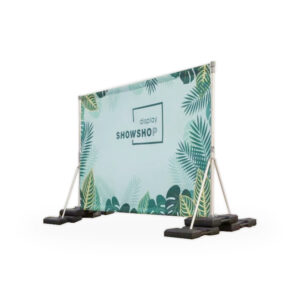 Ścianka tekstylna outdoor 300 x 230 cm z obciążnikami