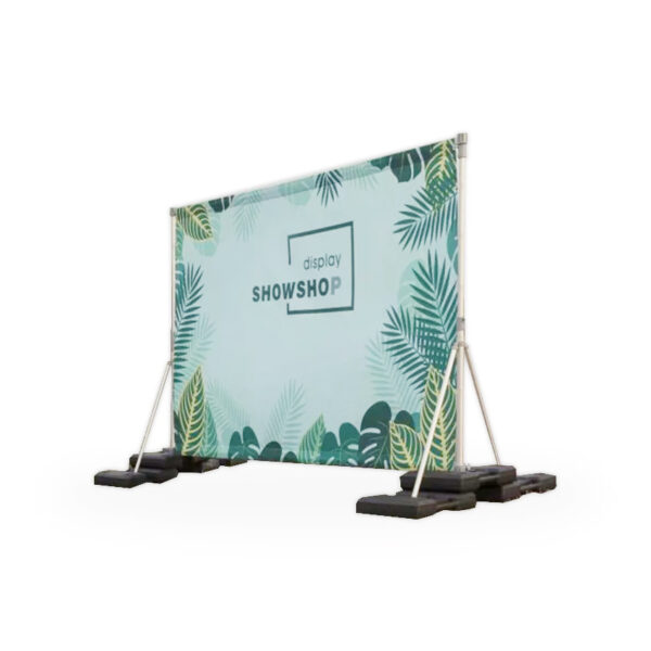 Ścianka tekstylna outdoor 300 x 230 cm z obciążnikami