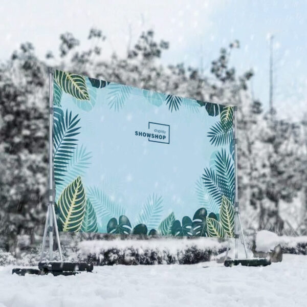 Ścianka tekstylna outdoor 300 x 230 cm z obciążnikami