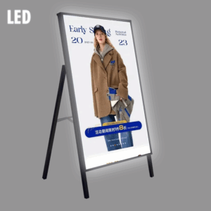 Ultracienkie reklamowe ramki LED z wsuwaną grafiką i frontem z hartowanego szkła