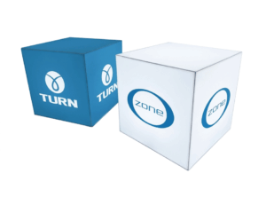 Kostki z reklamą tekstylną